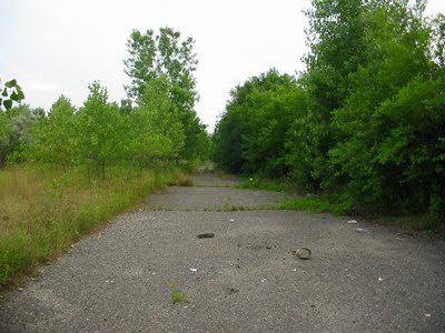 Jolly Roger Drive-In Theatre - Driveway On Side - Photo From Water Winter Wonderland (newer photo)